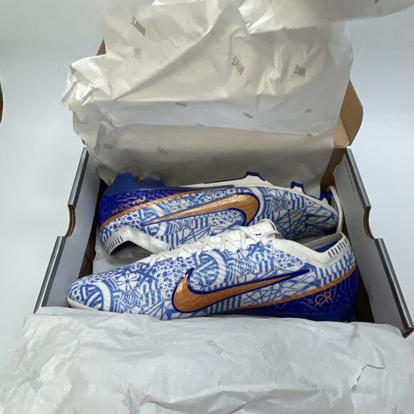Nike Zoom Vapor 15 Elite CR7 FG, White/Metallic Copper-Concord, Sz 13 DQ5299 182 - Picture 11 of 14